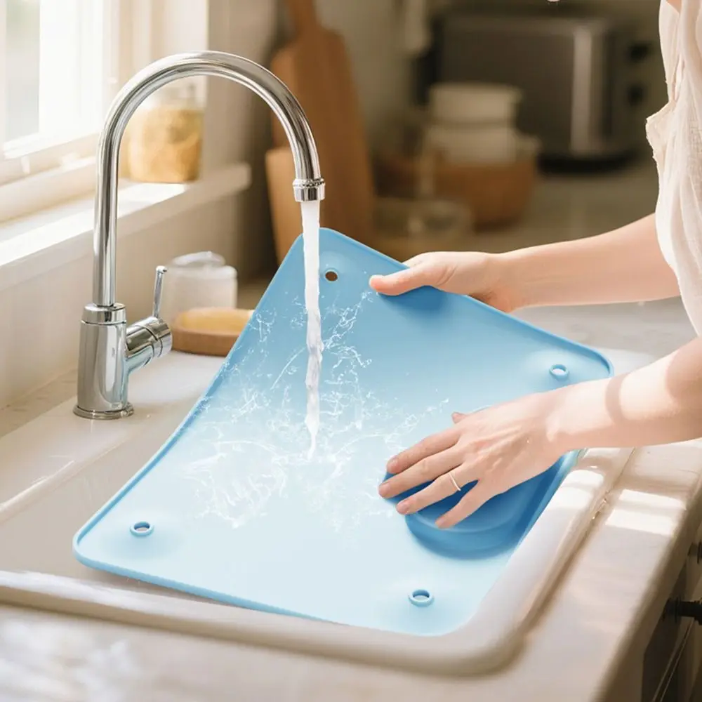 BPA Free Non-Slip Silicone Placemat Roll Up Anti-Drop Rope Baby Feeding Mat Detachable Raised Edge Toddler Play Pad Infant Use