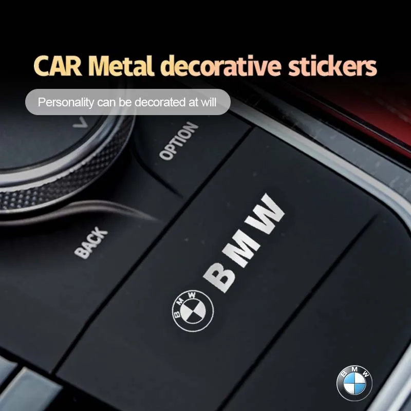 10Pcs 3D Metal Car Interior Stickers Decorative Accessories For BMW E36 E46 E53 E90 E60 E61 E93 E87 X1 X3 X5 X6 F30 F20 F10 ๏ปฟ