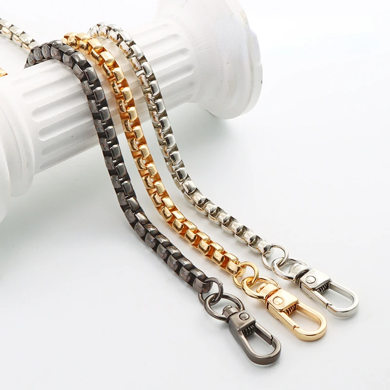 Stainless Steel Solid Metal Keel Link Bag Chain Bandage Accessories Handles Strap IP Gold Plated Silver Black Kpop DIY