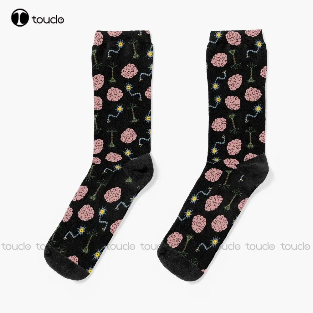 

Neuro Brain Time! Let'S Have Some Synapse Fun! Socks White Soccer Socks Youth Personalized Custom Unisex Adult Teen Youth Socks