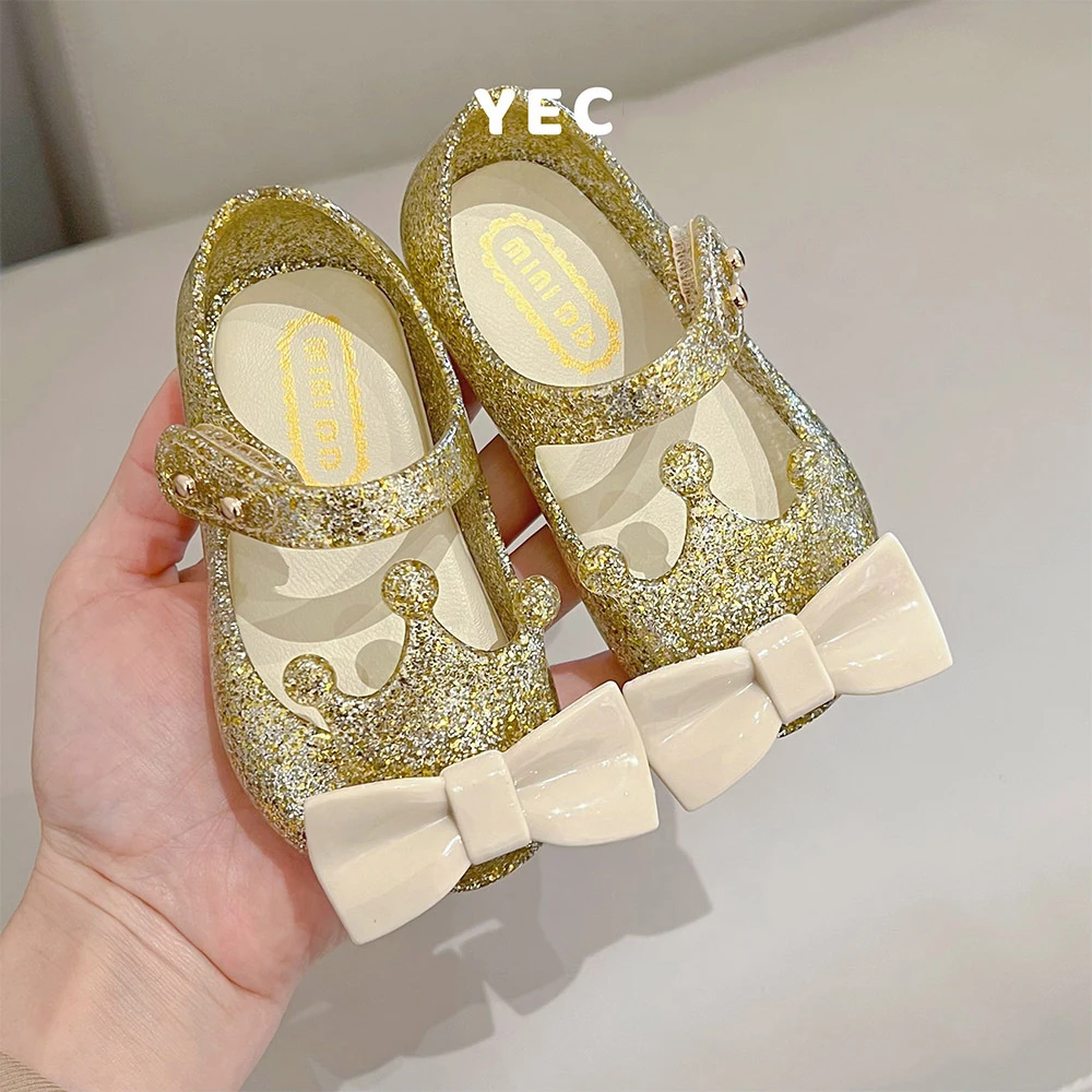 2023 New Summer Fashion Bow Girls\' Princess Shoes Comfortable Jelly Children\'s Sandals Flat Bottom Comfortable Casual Shoes