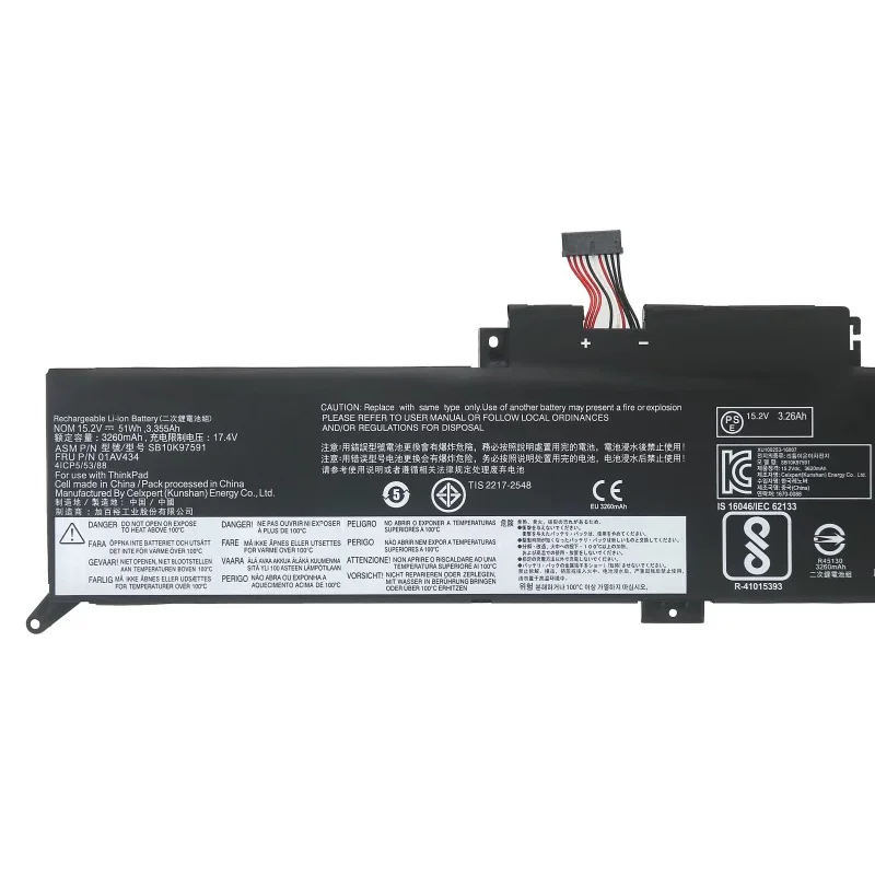 WangQiu 01AV434 01AV433 01AV432 Laptop Battery For Lenovo ThinkPad Yoga 370 X380 Yoga SB10K97591 SB10K97590 SB10K97589 51Wh