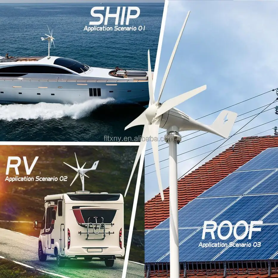 FLYT Solar Wind Turbine Hybrid System 1kw Roof Wind Turbine and Solar Panel Hybrid System for Sale Windkraftanlage