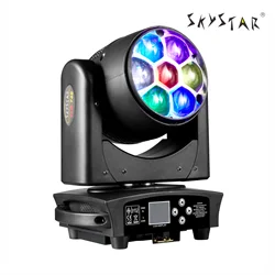 7 Pcs 40W RGBW 4 in 1 LED Lamp Beads Bee Eyes  Zoom 100W LED Moving Head Light with CTO Dmx Beam Wash Stage Dj Disco Party Light