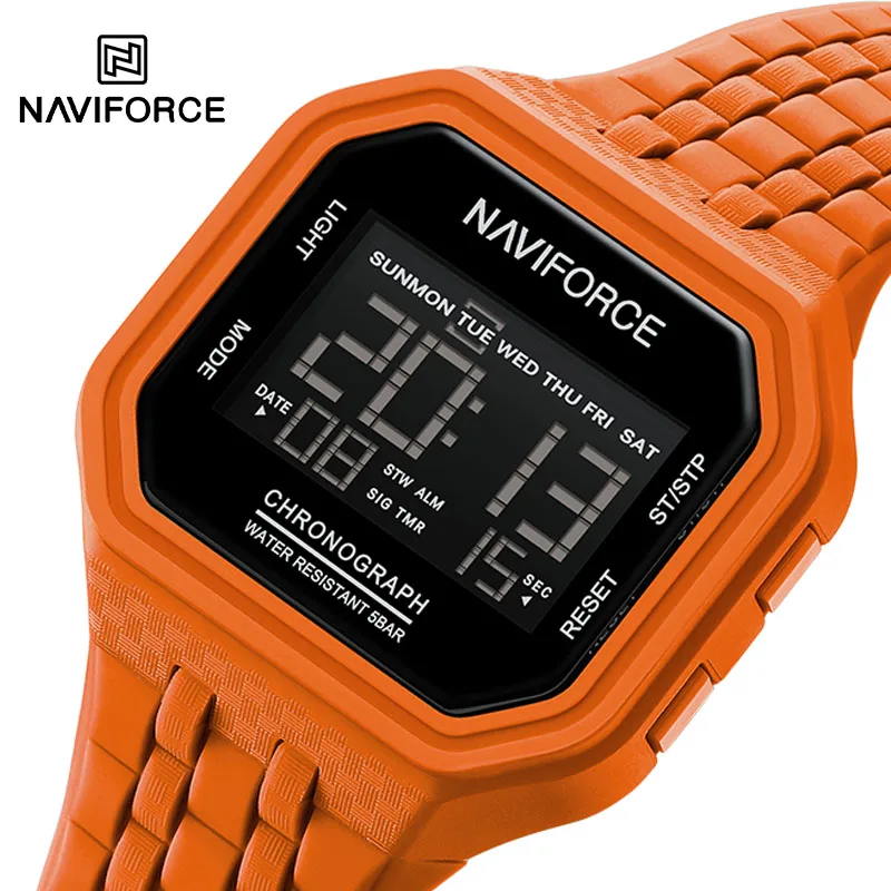

NAVIFORCE часы для мужчин часы с ремешком из ТПУ водостойкие ретро цифровые спортивные часы электронные наручные часы подарок бойфренду