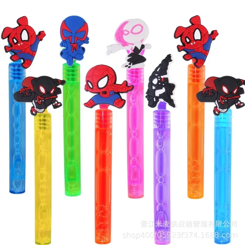 6pcs Cute Spider Man Bubble Stick Cartoon Portable Bubble Stick  Cartoon Bubble Blowing Stick Children's Toy Birthday Party Gift