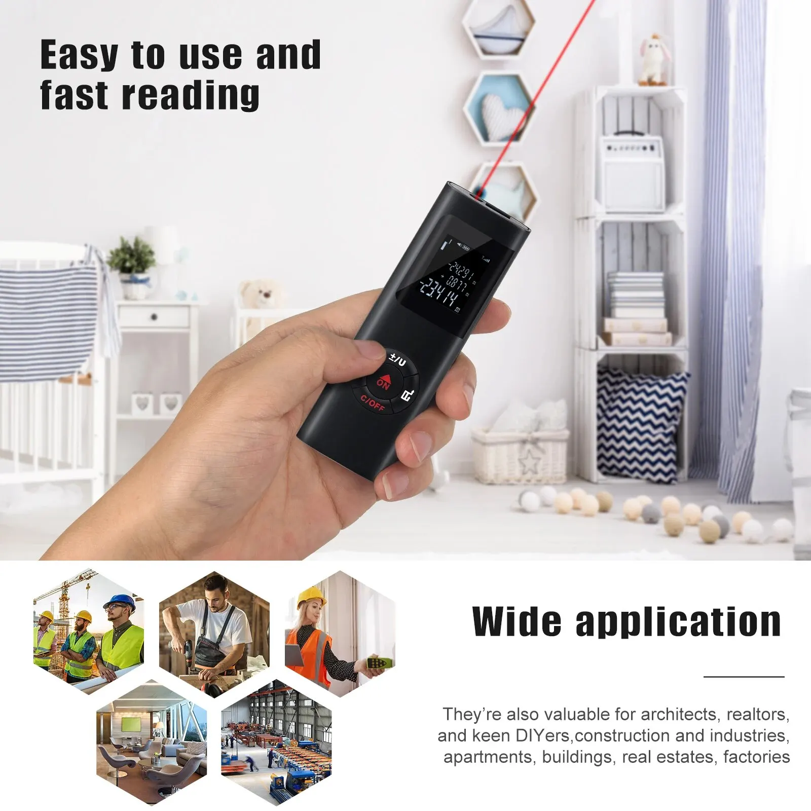 40 متر/60 متر صغير ذكي ليزر مقياس مسافات قياس الأشعة تحت الحمراء Rangefinder USB قابلة للشحن المحمولة يده الليزر المدى مكتشف أدوات