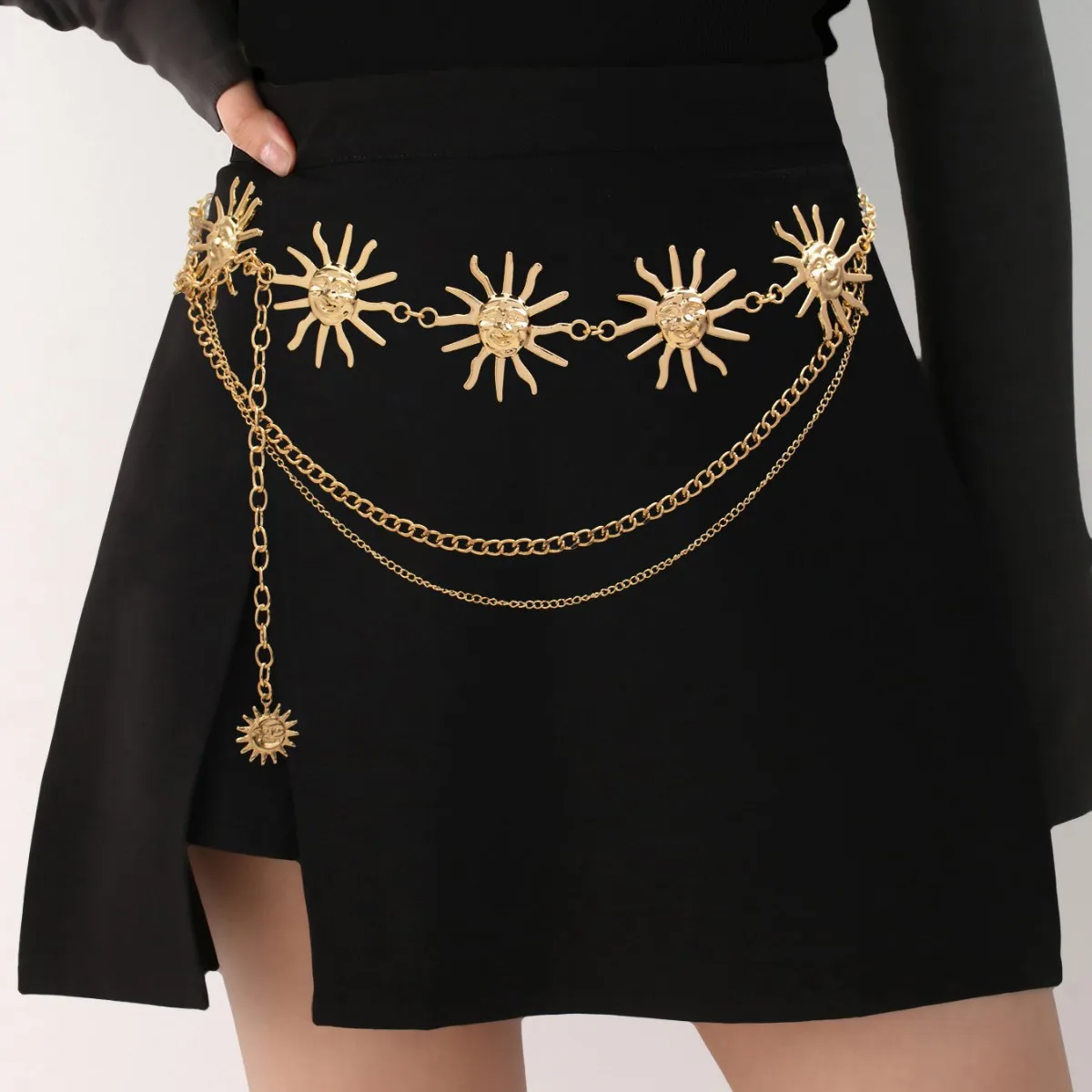 Zinc Alloy Waist Chain for Women, Bohemian Corset Waistband, Decorative Cinching Belt for Dresses, Retro Ethnic Accessory