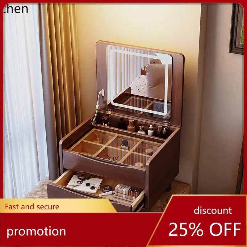 

HXL Solid Wood Bay Window Dressing Storage Cabinet Integrated Makeup Cabinet