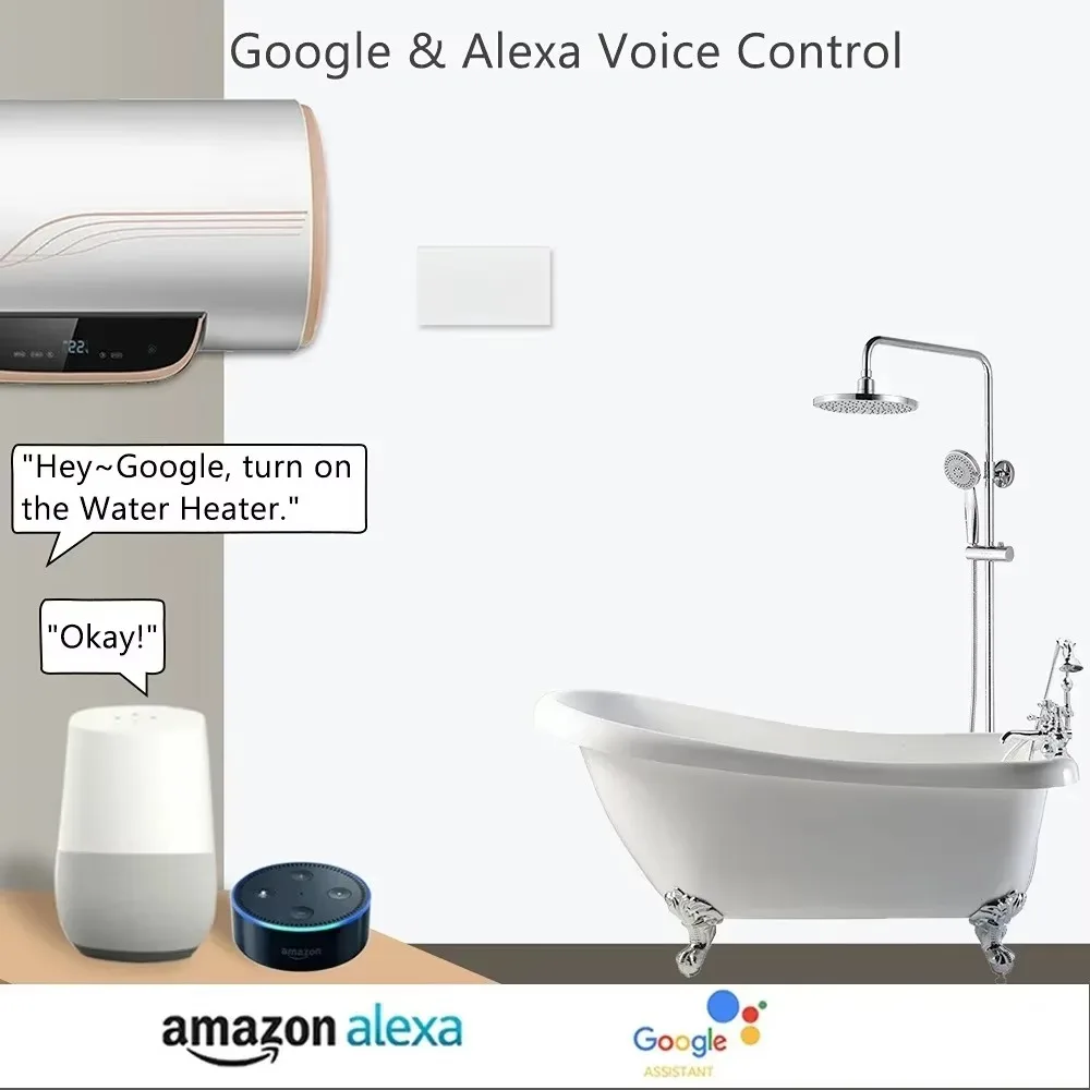 Tuya WiFi Boiler Water Heater Israel Switch Smart Life Socket 40A Timer Schedule Voice Control Google Home App Alexa Echo Dot - Image 3