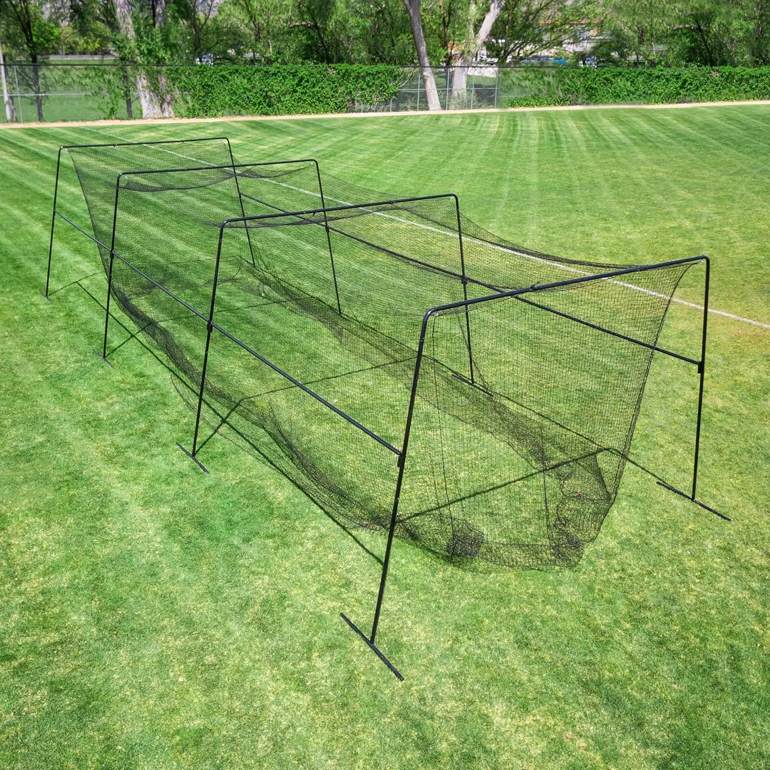 40 Foot Competitive Baseball and Softball Batting Cage, Collapsible Frame & Net, Black