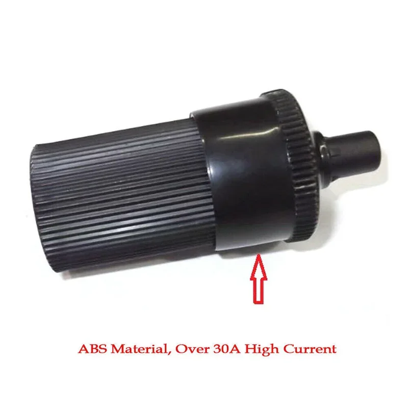1pc Black Car Cigar Cigarette Lighter Female Inline Socket Plug Adapter Connector 12V/24V Auto Car Styling Interior Accessories