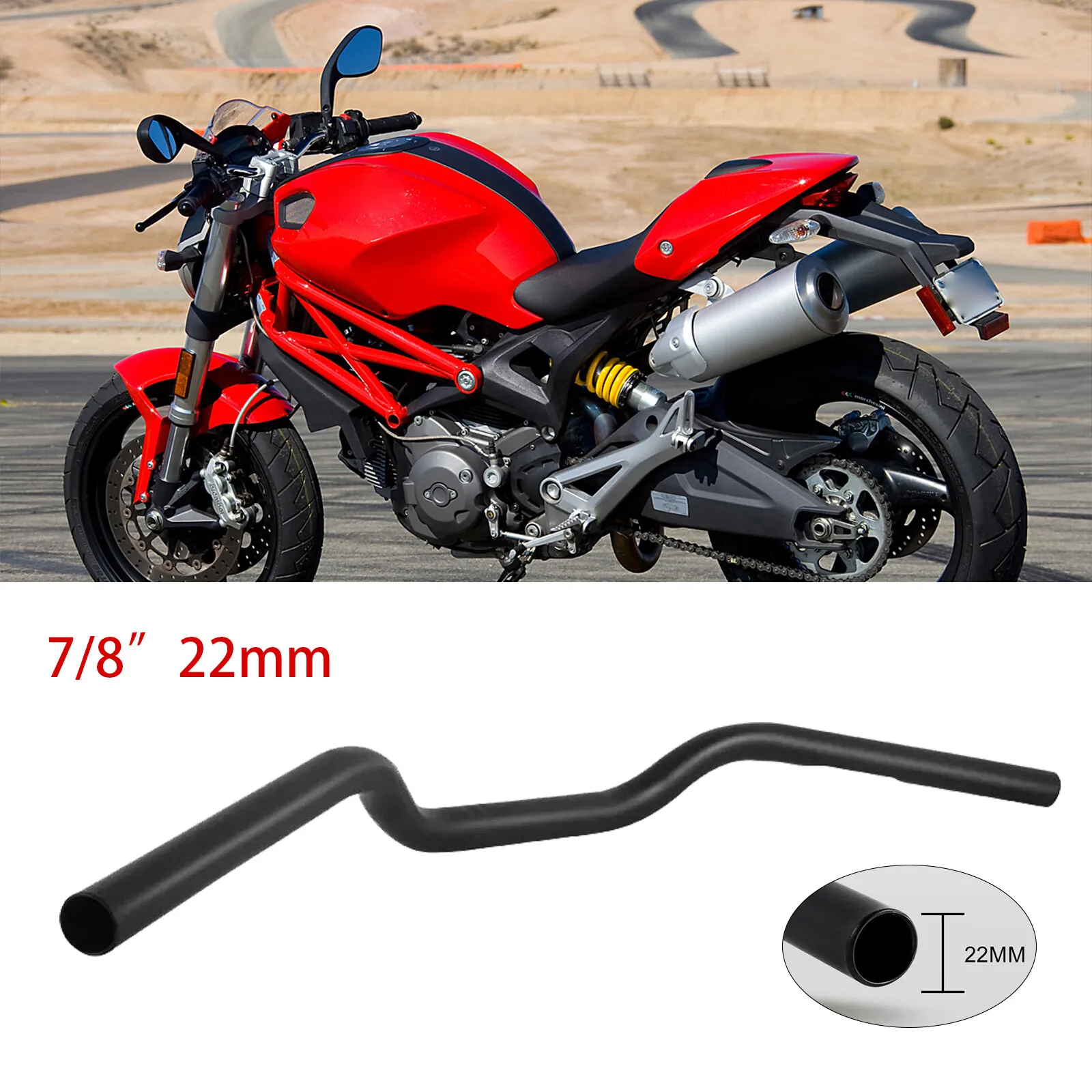 

Руль для мотоцикла 7/8 дюйма, черный, для Ducati Monster 696 750 2008-2014