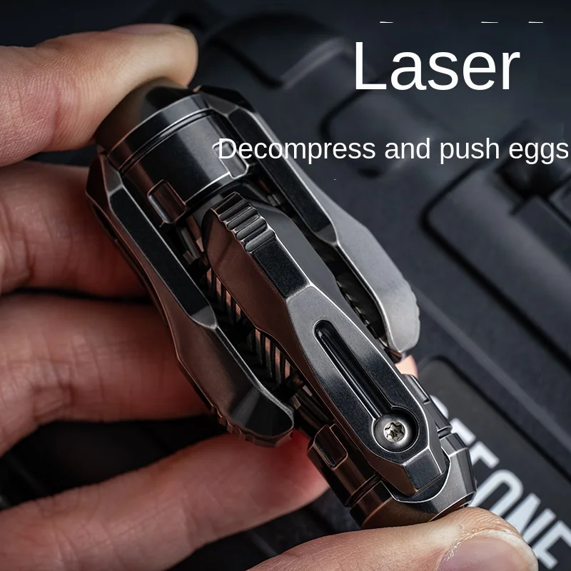 

Chaoyu Society Laser Egg Pusher Lazer Metal Fingertip Decompression Toy EDC Little Boy Papa Coin