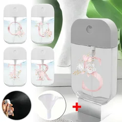 Portable Card Spray Bottle With Funnel Perfume Alcohol Hand Sanitizer Liquid Sub-Packing Bottle Pink Flower Letter Pattern
