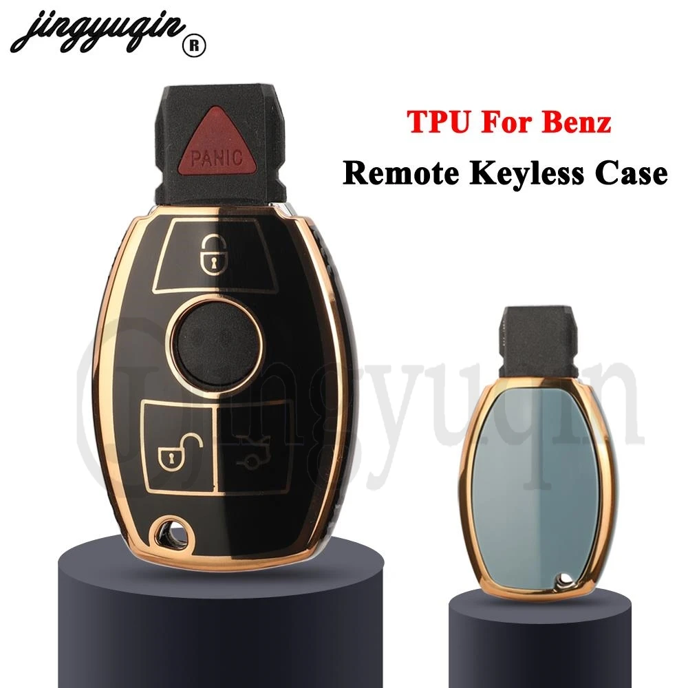 jingyuqin TPU Car Remote Key Case Cover For Mercedes Benz A B C E R Class GLS GLA GLK GLC CLS CLA AMG W204 W205 W212 W463 W176