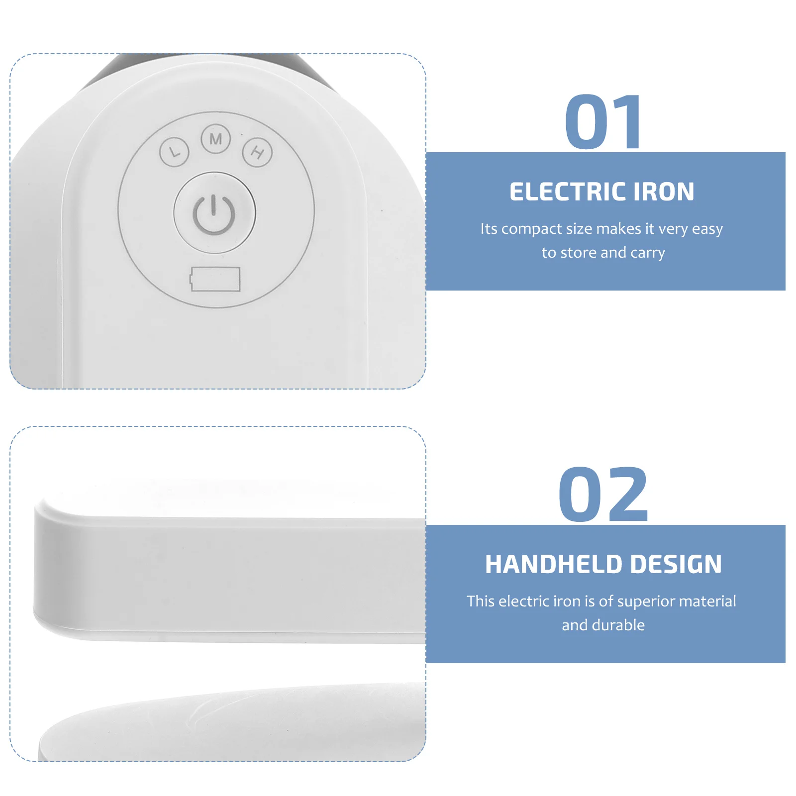 

Электрический утюг H held White Travel Перезаряжаемый отпариватель для одежды Утюг для одежды Компактный размер Использование Практичный