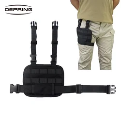 Tactical Drop Leg Thigh Holster Pouch Pack Molle Pistol Magazine Platform Pouch Holster with Adjustable Belt & Thigh Straps