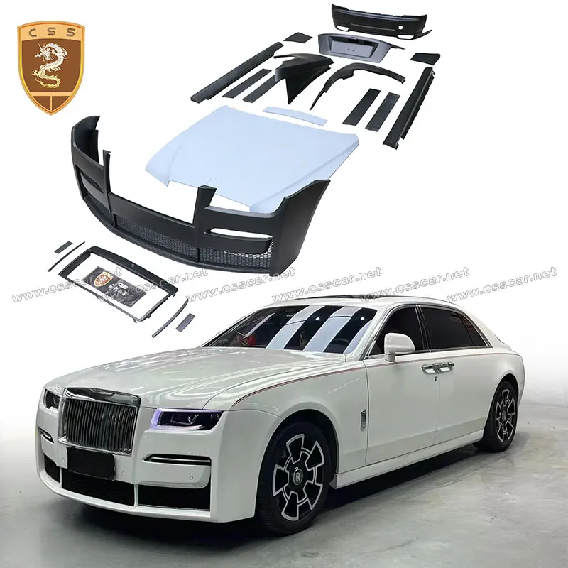 Car Bodykit Accessories For Rolls-Royce 1st Ghost Upgrade New 4th Generation Semi Carbon Fiber Bumper Auto Engine Hood Headlight