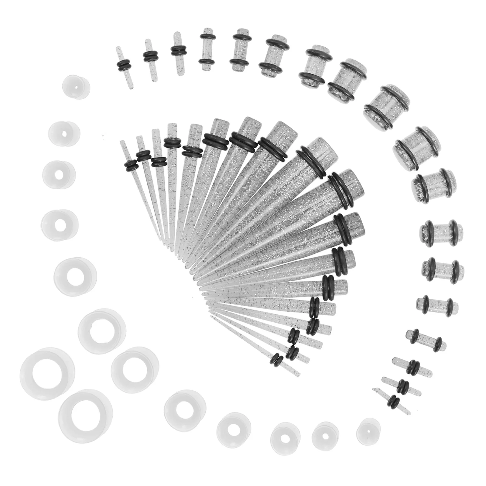 

50 Pcs Earrings Set Women Men Gauge Stretching Kit Ear Auricle Body Piercing Jewelry Fashion Accessories Safe Durable Creative