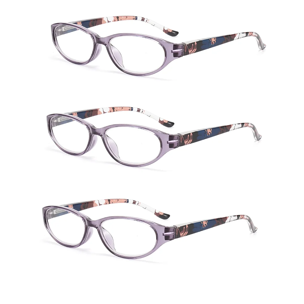 3 個の軽量花柄老眼鏡、スプリングヒンジ付き、快適なフィット感、締め付けないフレームスタイル