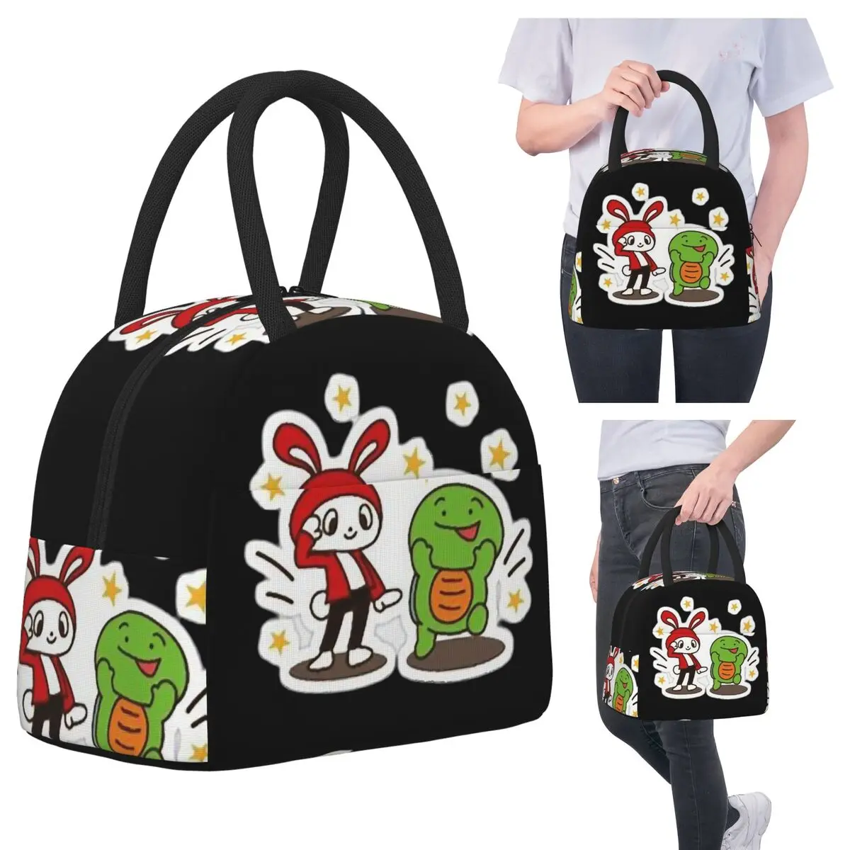 

Jj Mikey Maizen Lunch Bags Insulated Bento Box Portable Lunch Tote Leakproof Picnic Bags Thermal Bag for Woman Kids School