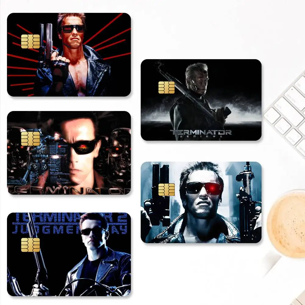 Movie Terminator Credit Card Stickers Skin for Bank Debit Decorative Protection 4PCS Anti-scratch Waterproof