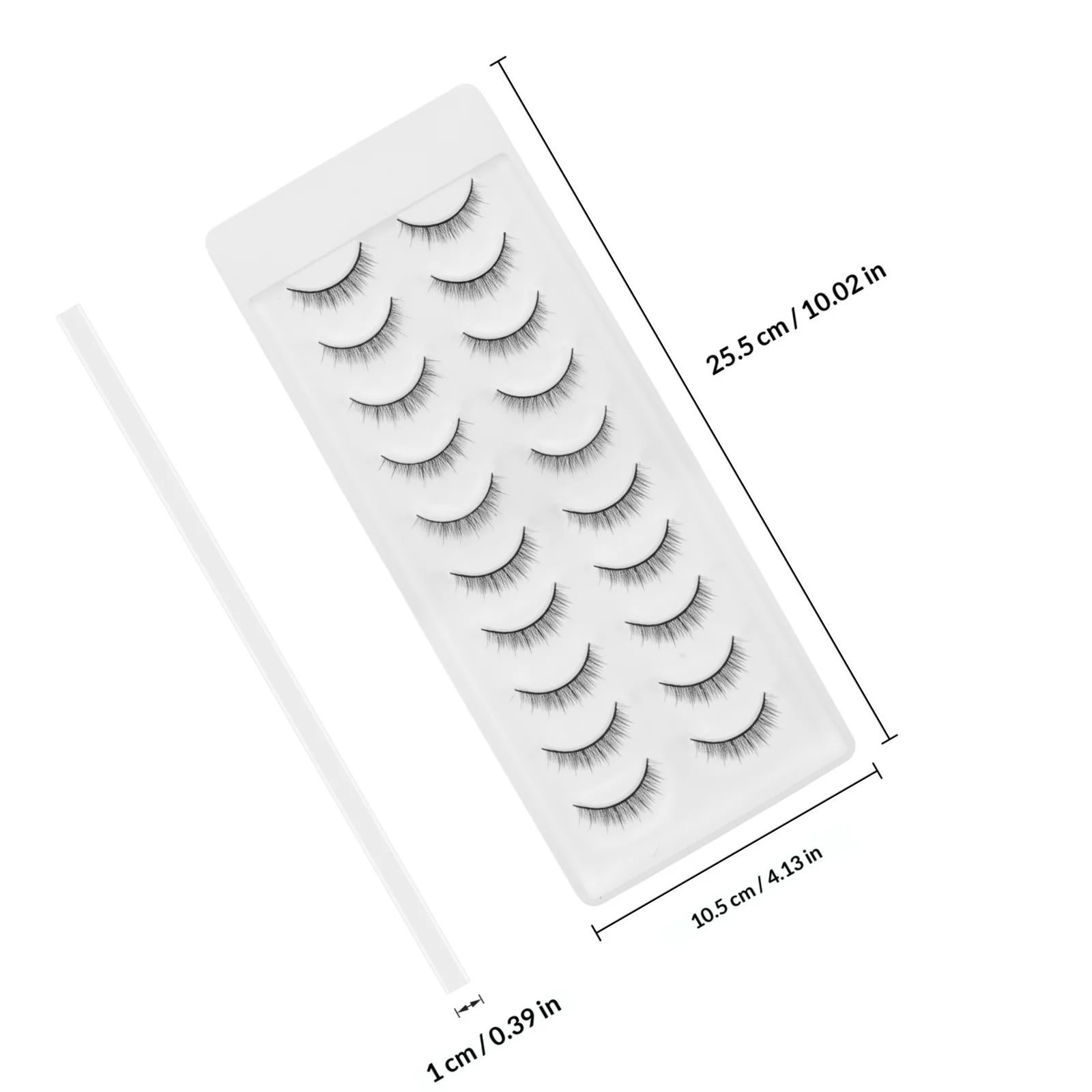 10쌍 인조 속눈썹 짧고 쉽게 착용할 수 있는 클래식 스타일 메이크업 액세서리 여성용 일상 데이트 휴가