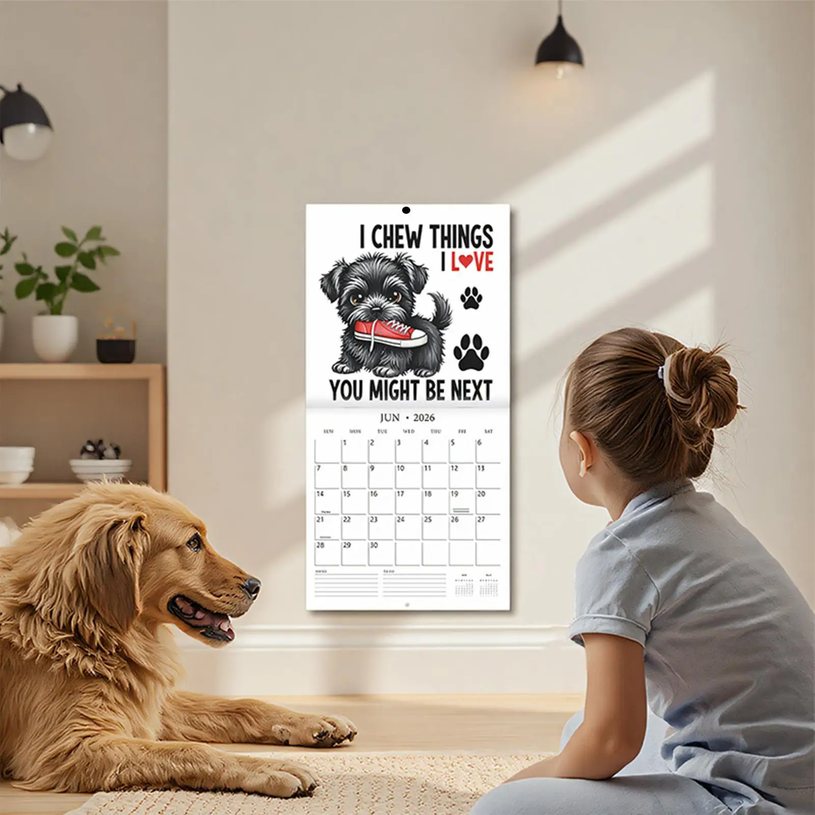 Wall Calendars Funny Dogs Wall Calendar Organizer Display Monthly Schedule Planner For Home Offices Academic Work Holidays