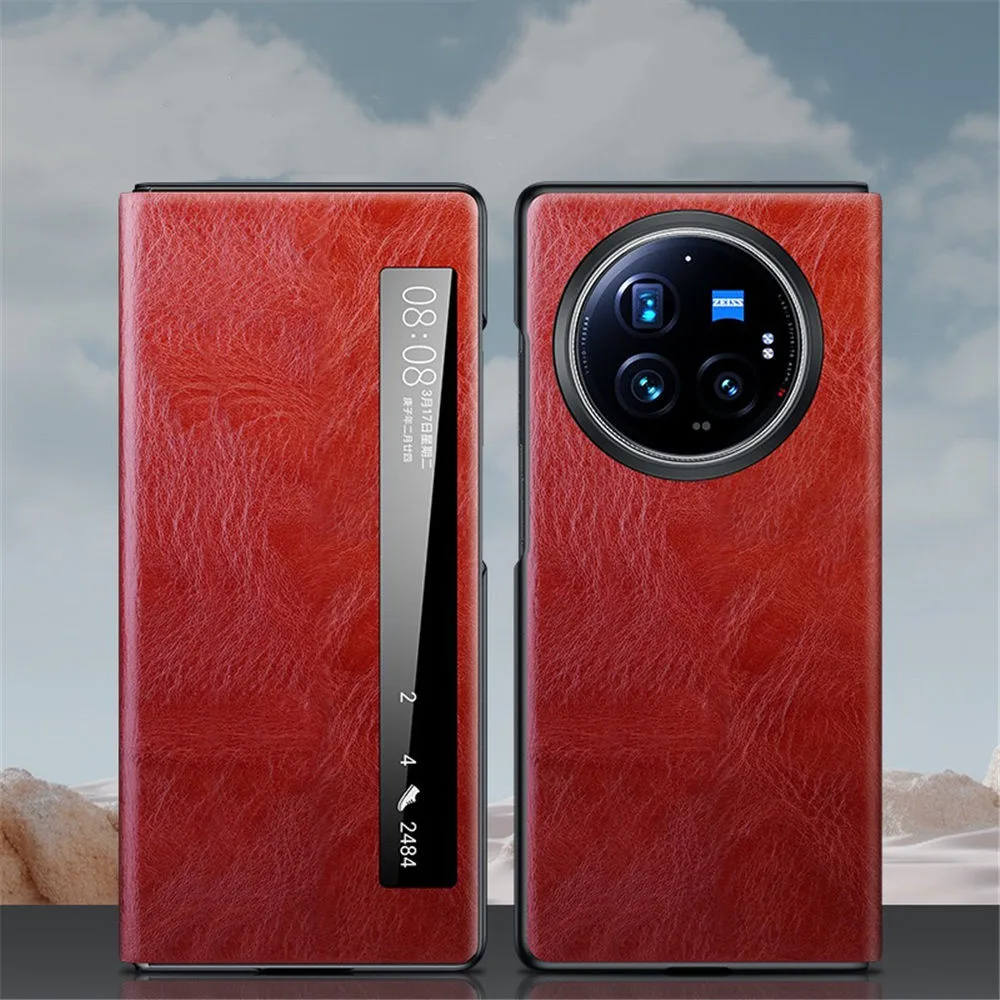 

Чехол премиум-класса с магнитной откидной крышкой из натуральной яловой кожи для Vivo X Fold3 Pro Fold5 Business Cover