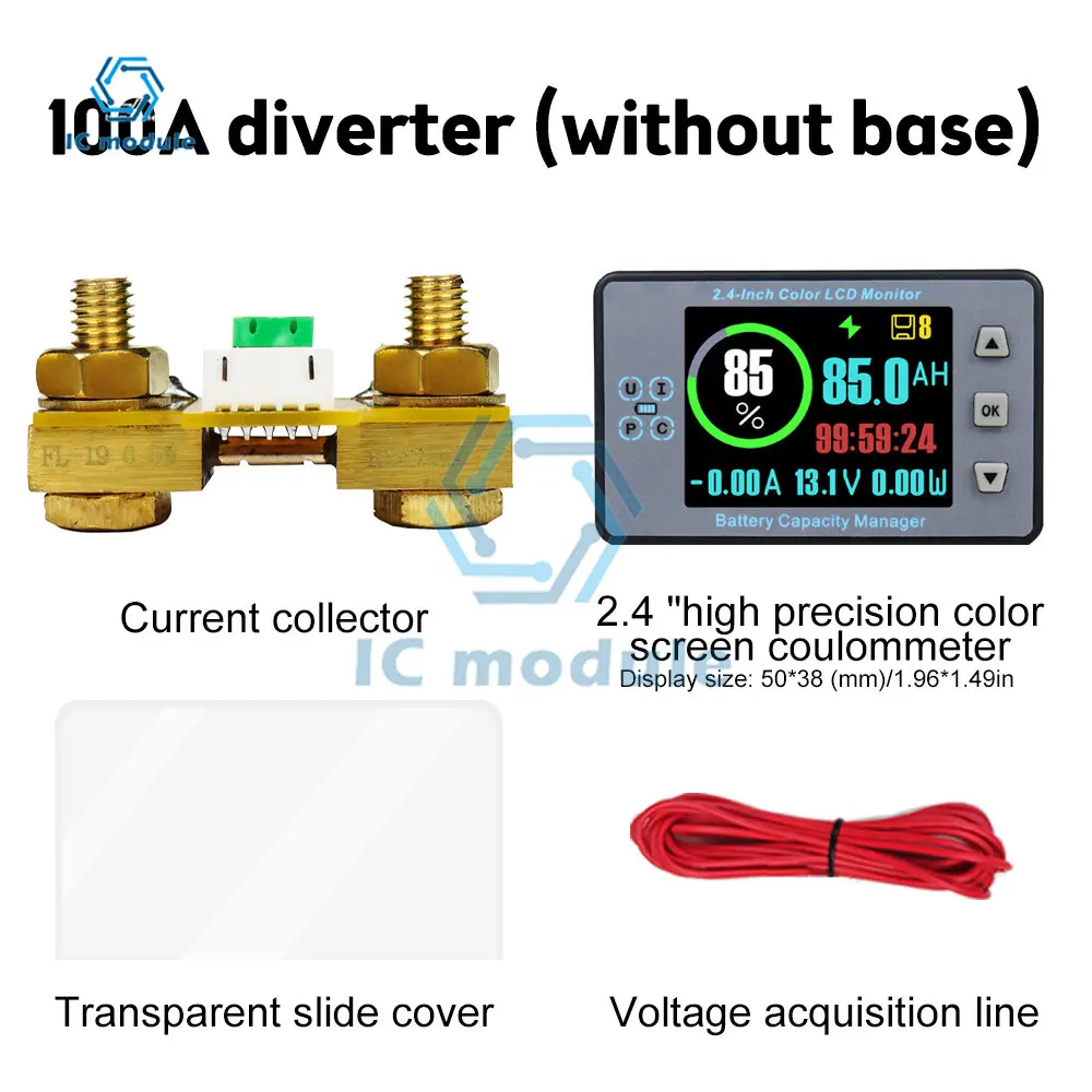 VA9810 Voltmeter Coulometer Battery Monitor with Measuring Volt Amp Power Capacity Timing for RV Boat 2.4-Inch Color LCD Monitor