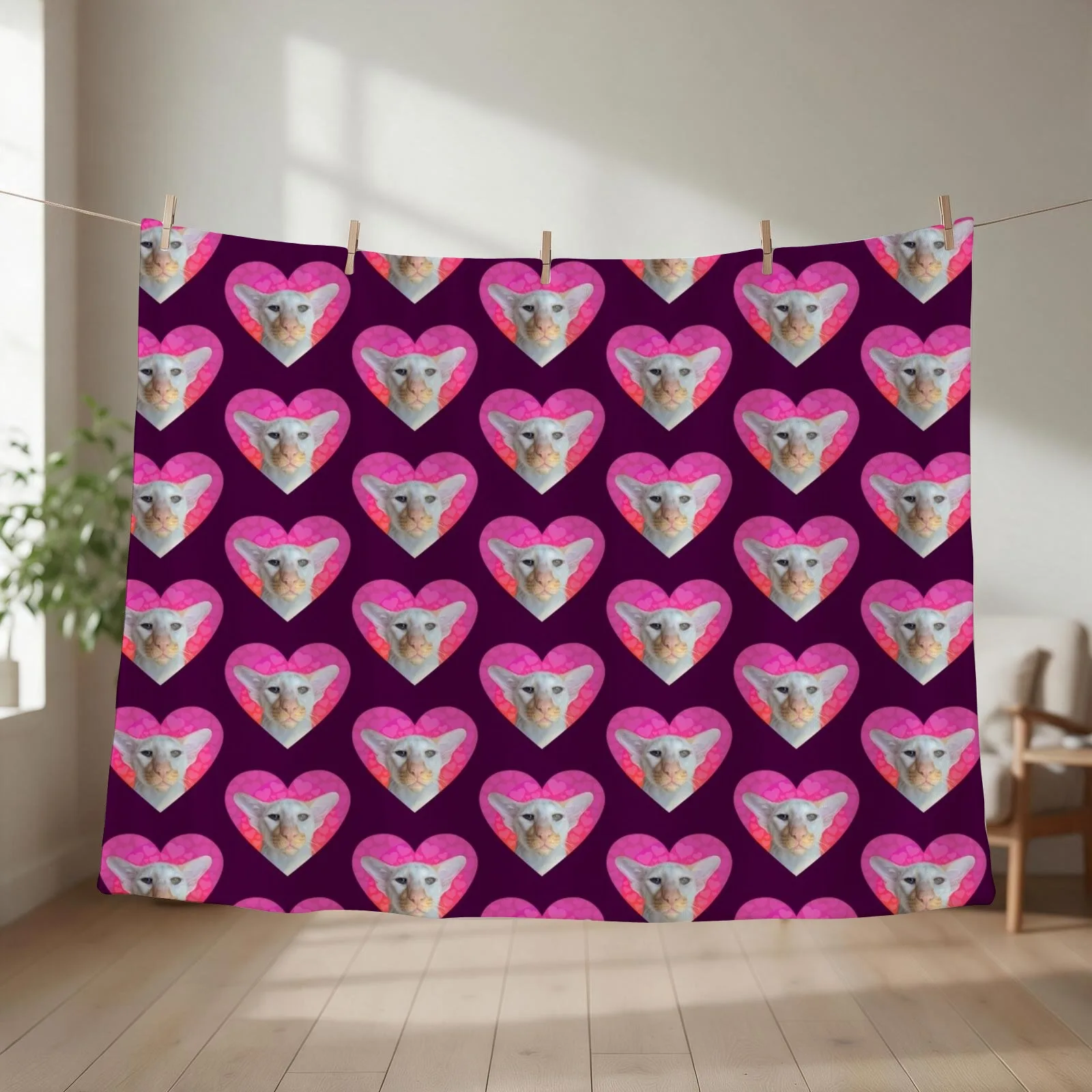 Be My Valentine, Winston Throw Blanket couch cozy soft plush fuzzy picnic outdoor blanket