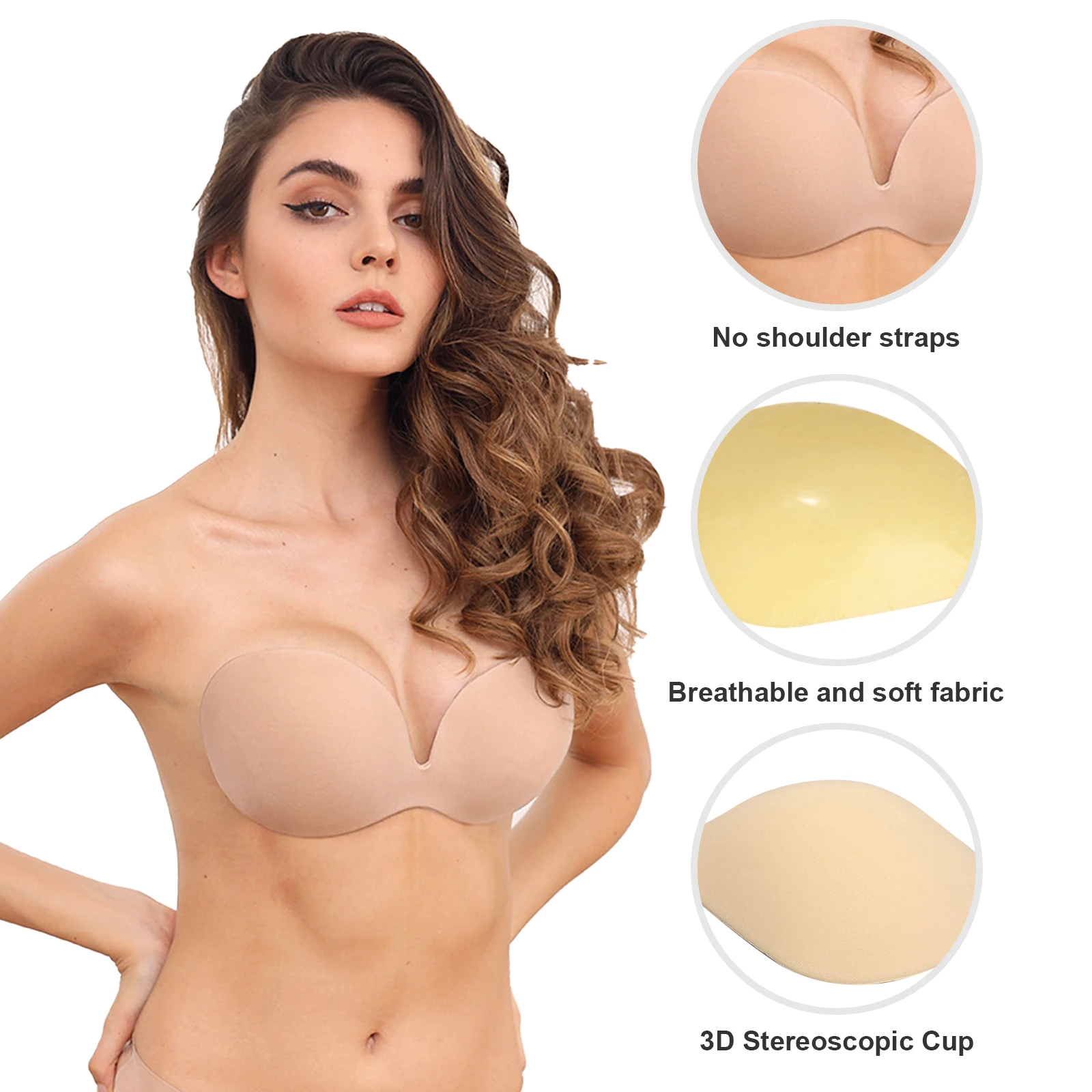 

Women Reusable Breast Invisible Bra Silicone Covers Lift Boob Tape Push Up Sticky Strapless Nipple Patch Breast Shields For Lady