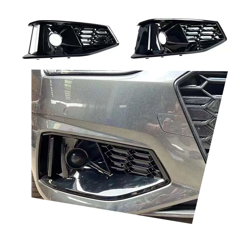 Fog Light Lamp Cover Grille Fit For 2021 2022 2023Audi A4 B8 S-Line S4 Bumper