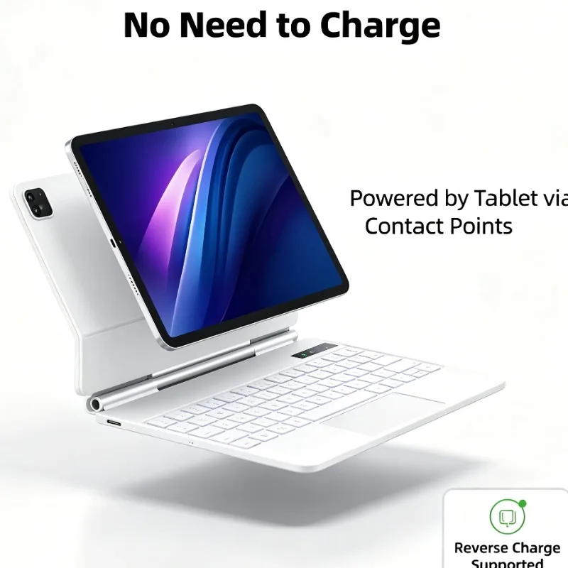 Travel Portable Pogo Pin Keyboard Cover Trackpad for iPad Air 4 Air5 10.9 iPad Air 11 M3 iPad Air6 11 iPad Pro 11 Flip Folio