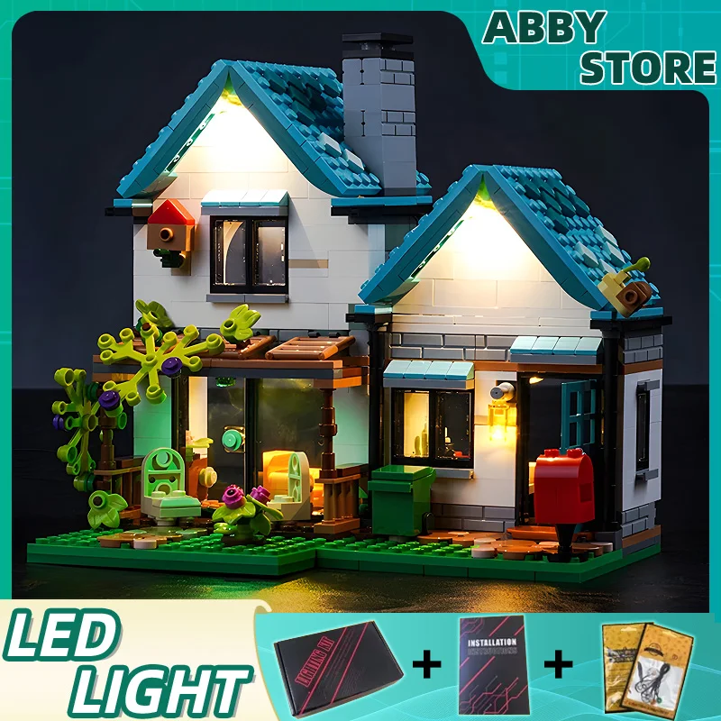 Kit luce LED fai-da-te per LEGO 31139 Cosy City House Modello di architettura 3in1 (solo luce LED, senza modello di blocchi)