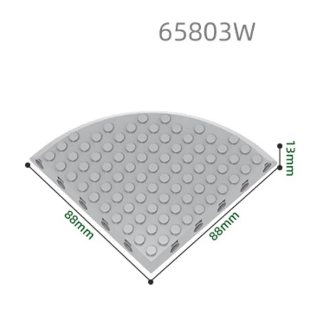 MOC 1PCS Deel Bricks 65803W 10x10 Afgeronde Hoge Bodemplaat Gaten Bouwstenen Halve Cirkel Filet huis Board DIY Speelgoed Kid Gift
