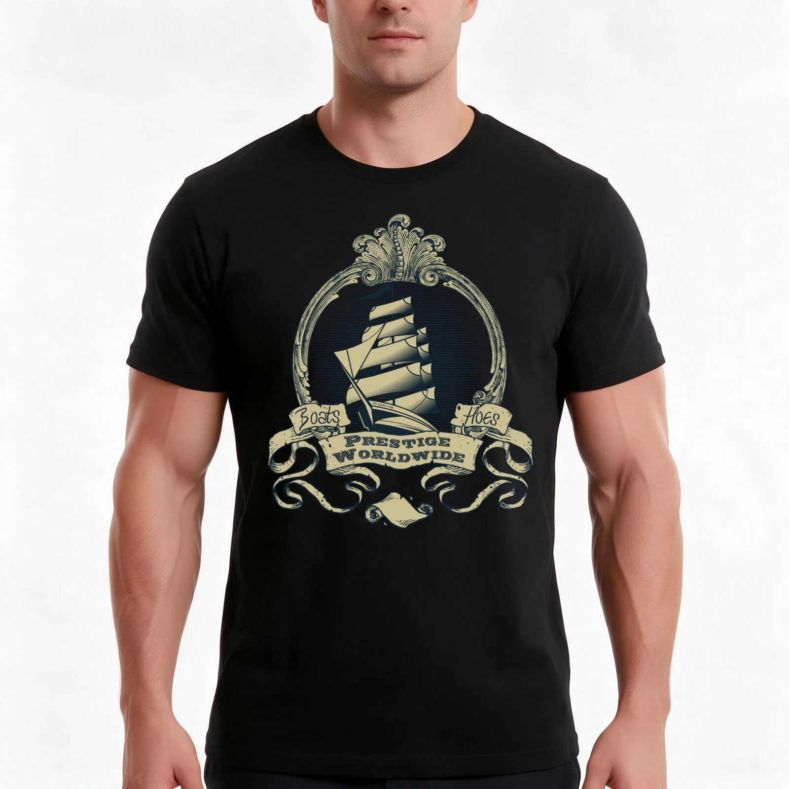 Prestige Worldwide T-Shirt Summer Casual Cotton Tee Oversized Streetwear Tops Vintage Graphic Print Loose Fit Short Sleeve