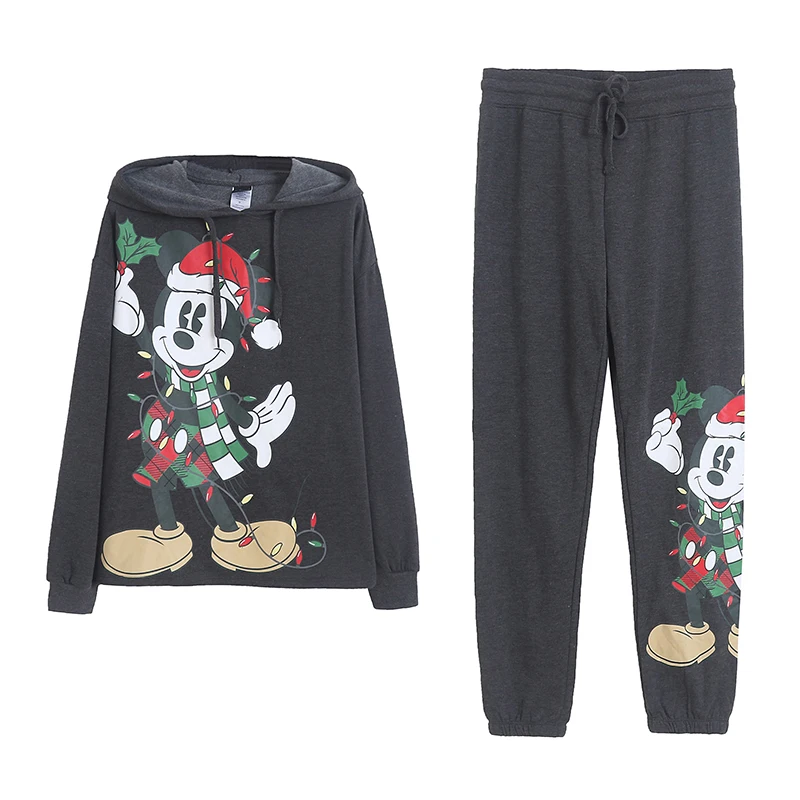 

Женская толстовка с рождественским мультяшным принтом, свободные брюки на флисовой подкладке, утягивающие брюки с круглым вырезом, леггинсы в корейском стиле с длинными рукавами