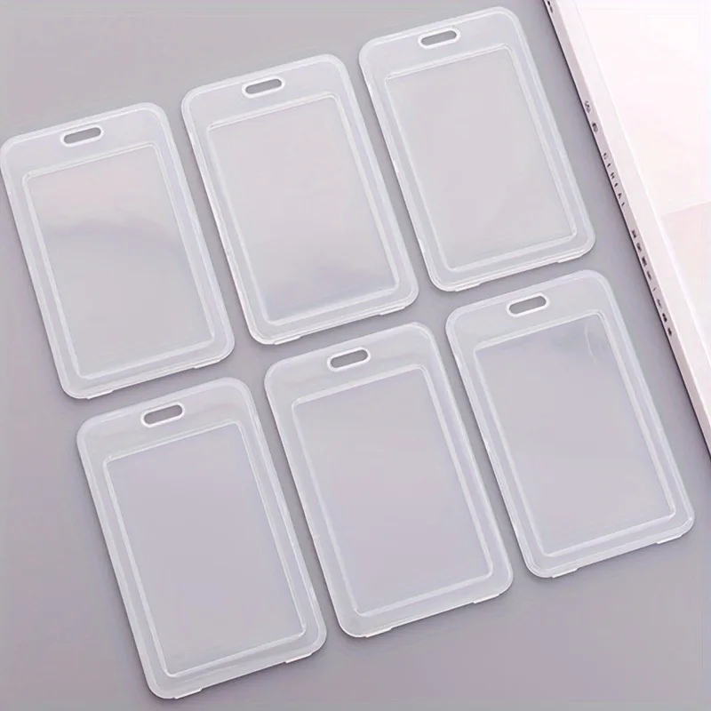 15Personalized Transparent Flip Cover ID Card Holder，Plastic protective box，Applicable to Bus Pass、Meal Card、Badge、Small Card、Of