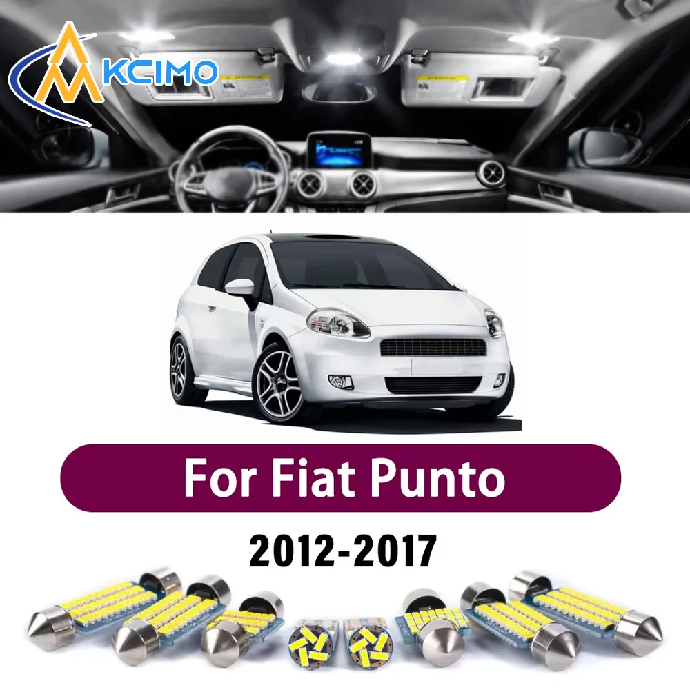 

Error Free LED Interior Light Kit for Fiat Punto Grande Punto 2012-2017 Premium Bright Dome Trunk Mirror Reading Lamps Canbus