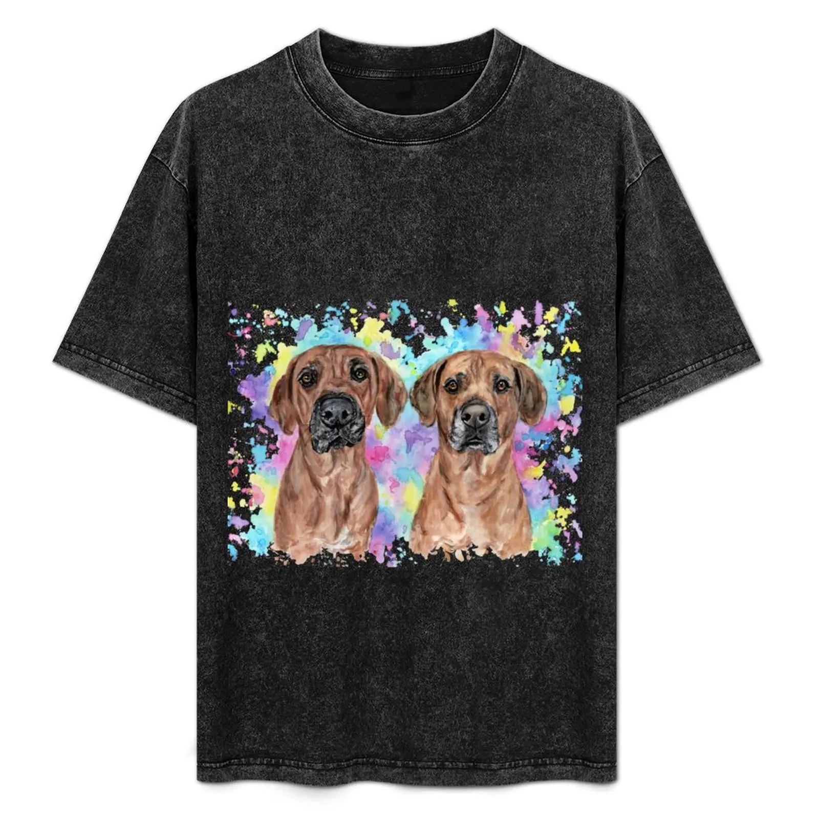 Rhodesian Ridgebacks in Watercolour T-Shirt Blouse anime heavyweights graphic shirts cotton t shirt men