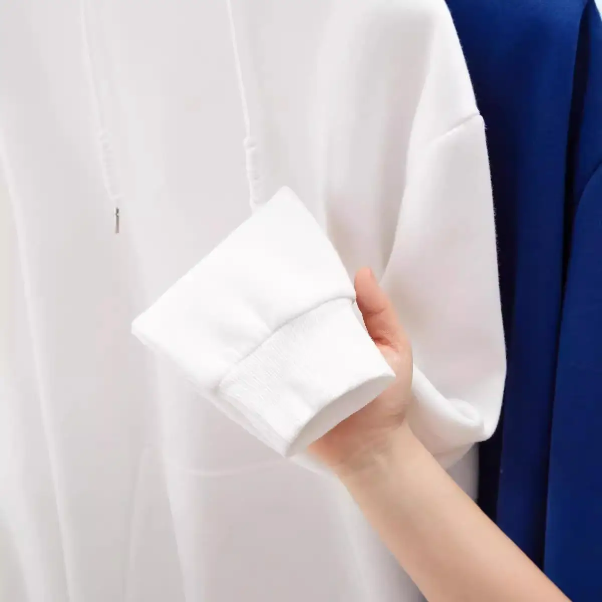 LiangJin Thiened Fce Hoodie Set for Women Pure Color Cotton Jaet Sweatirt with Hat Casual Comfortable ex Suit