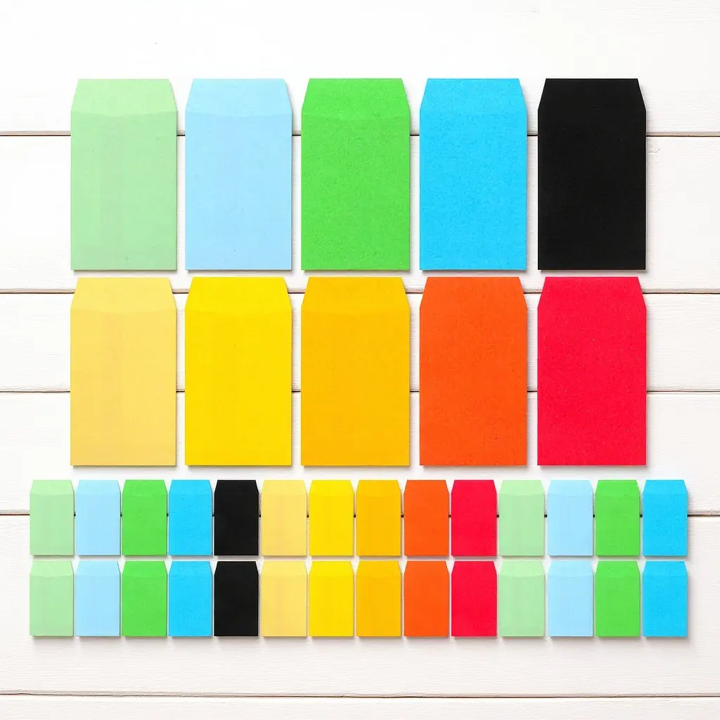 

50Pcs Solid Color Small Paper Envelopes Colored Cash Coin Storage Cards Invitations Gift Budget Organizer Coin Envelopes