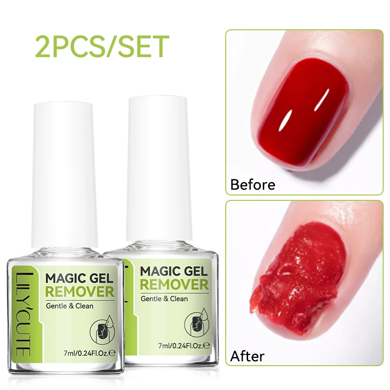 LILYCUTE 2/3/5PCS 7ml Magic Nail Gel Remover Pulito Rimozione Veloce Soak Off UV Semi Permanente Vernice Nail Art Remover Manicure