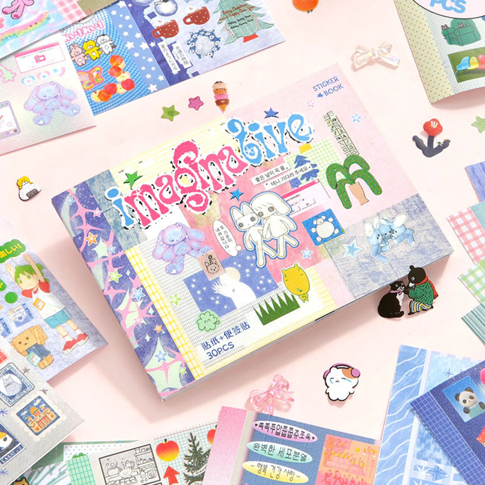 Cartoon M5 Sticker Book Korean Style Ins Trend Scrapbooking Craft Decorative Stickers For Journal Diary Planner Album Phone Case