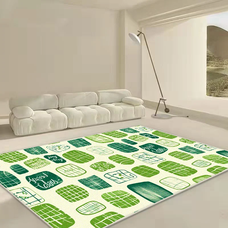 

Nordic Geometric CARPET FOR LIVE ROOM Luxury Home Decoration Dining Room Green Rugs Washable Antiskid Lounge Floor Mats Bedside