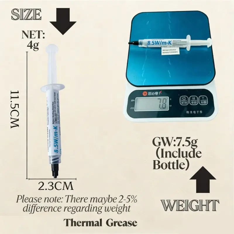8.5w/m·k Thermal Paste Heat Conduction Compound Silicone Grease For Computer PC Laptop CPU GPU Video Card 4g Higher than