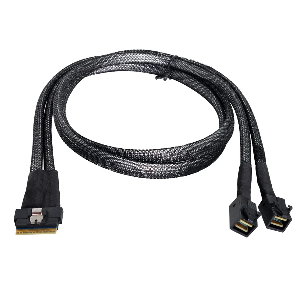 

PCI-E Ultraport Slimline SAS Slim 4,0 SFF-8654 8i 74pin to Dual SFF-8643 4i Mini SAS HD кабель PCI-Express