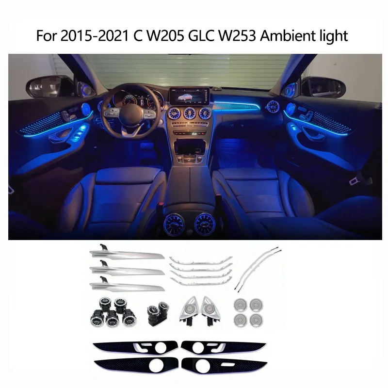 Gialulimn Ambient Light Kit for C W205 GLC W253 X253 LHD RHD 2015-2021 Car Interior Atmosphere Kit Moodlight Lamp Environment